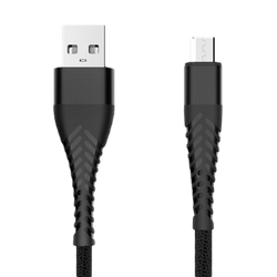 Wzmocniony Kabel Pleciony Micro USB 100CM - Czarny