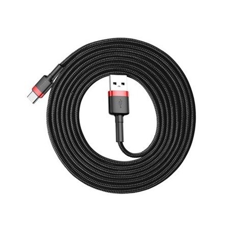 Baseus USB Kabel - Cafule Typ C 3M 2A Czarno-Czerwony