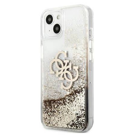 Etui Guess Liquid Glitter 4G Big Logo - iPhone 13 Mini (Złoty)