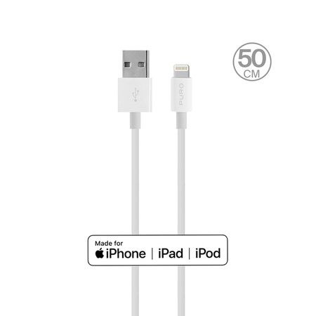 Puro Kabel Połączeniowy USB Apple Złącze Lightning Mfi 0,5M (Biały)