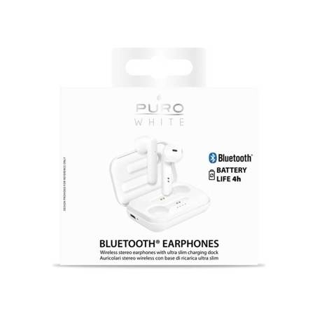 Puro White Tws 5.0 - Bezprzewodowe Słuchawki Bluetooth V5.0 Z Etui Ładującym (Biały)