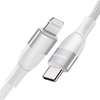 USAMS Kabel Pleciony Mfi USB-C -Lightning PD 60W Fast Charging 1.2 M Biały